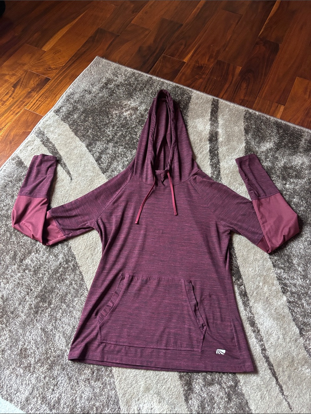 Marika Maroon Hooded Pullover with Kangaroo Pocket